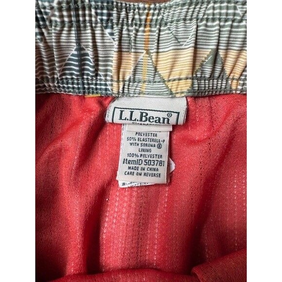 LL Bean Vacation Land Swim Trunks Mens MED Geometric Stretch Southwest Lined - Picture 4 of 8